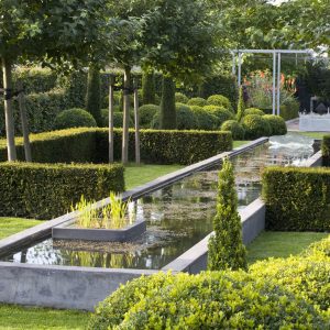 21321-Taxus-hicksii-yew-hedge-border-pond-water-formal-garden-estate-modern-contemporary-landscape